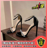 2025 Summer New Water Drill With High Heels Ultra-High-Fine Small Design Silver Sexy Sandals Woman HZ0115