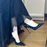 Spring And Autumn 2025 New Wedding Silver High Heels Fine Heel Crystal Wedding Dress Single Shoes Bridal Wedding Shoes Women's Shoes HZ0115
