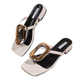 2025 Summer New Large-Size Flip-Flop Comfortable Low-Heeme Outside Wearing Beach Cool Slippers Women HZ0115
