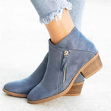Tling-Faced Martin Boots 2025 Autumn And Winter New Coarse Heel Side Zipper Large Size 43 Yards Female Short Boots HZ0115