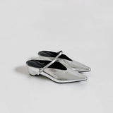 Internal Height Height Half Slippers Female One-Word Buckle Point-And-Head Single Shoe Pedal Temperament Bag Head Shoes HZ0115