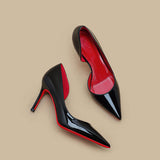 High-Heeled Shoes Women's Fine Heel 2025 New Autumn Black 10 Cm Sexy Tip Side Empty Single Shoes HZ0115