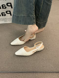 Low-Heeled Baotou Sandals Women's French Gentle Evening Bare-Colored Pointed Small Scented Lady Coarse And Rear Air-Quality Single Shoes HZ0115