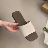 Korean Folded Soft Leather Slippers Women Wear Summer Soft Flat Bottom Beach Beach Shoes Fairy Wind Cool Drag HZ0115