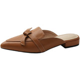 2025 Summer New Head Tip Half Slippers Women Wear Muller Shoes Flat Bottom Half Cool Drag HZ0115