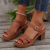 2025 New One-Word With Slope Heel Sandals Women's Shoes Large Size Fish Mouth Slope And Thick-Soled Sandals HZ0115