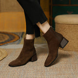 Commuter Retro Style ~ Chelsea Short Boots Women New Frosted Coarse Boots And Ankle Boots HZ0115