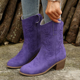 2025 New Autumn And Winter Women's Boots Large-Size Pure Color Fashion Coarse And Pointed Martin Boots HZ0115