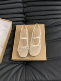 Summer Net Shoes Women Breathable Shoes Korean Temperament Fairy Hollow Single Shoes Female Flat Soles Pedal Mary Treasure Shoes HZ0115