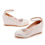 5 Cm Low Slope Hedley Slime High Heels Women's Shoes Slopes And Casual Shallow Buckle Round-Headed Single Shoes Bridal Shoes HZ0115