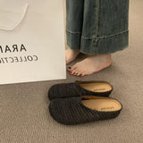 French Niche Hand-Woven Hollow Breathable Bag Half Slippers Women Wear Roman Wind Thick Bottom Muller Shoes HZ0115