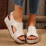 2025 New Summer Women's Thick-Sed Fish Mouth Sandals Large-Size Magic Thick-Soled Sandals HZ0115