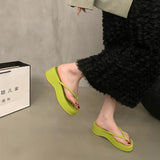 Simple Foot Flip-Flop Women's Shoes 2025 New Summer Height Thick Beach Cool Drag Sandals HZ0115