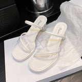 Slippers Women's Summer High Heel New 2025 Fish Mouth Waterproof Table Thick-Soled Cool Slippers Women's Coarse Heel Heel Fashion Shoes HZ0115