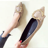 Net Red Fashion Light Mouth Single Shoes Women's 2025 Spring Flat-Bottomed Metal Beans Soft Sole Lazy One-Legged Pedal Women's Shoes HZ0115