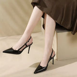 Baotou Sandals Women 2025 Spring New Pointed Fairy Style Naked Color After The Empty Buckle With Fine High Heels HZ0115