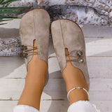 2025 Summer And Autumn New Soft Leather Flat Soles Women's Round Head Shallow One-Foot Pedal Large Size Women's Shoes HZ0115