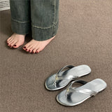 Fashion Ins Flat-Bottomed Flip-Flops Women's Summer Wear Leopard-Print Cold Slippers Seaside Pins Women's Shoes HZ0115