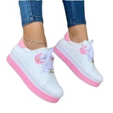 2025 Spring And Summer New Women's Shoes Thick-Soled Shoes Lace Small White Shoes Low Casual Shoe Leather Large Size HZ0115
