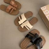 Design A Small-Sense Brown Jacket Slippers In Autumn And Winter Wearing Seaside Beach Cool Drag Soft-Soled Women Shoes Roman Shoes HZ0115