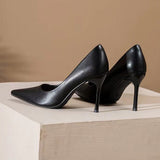 High Heels Black Fine Heel Professional Shoes Comfortable Pointed Temperament Commuter Flight Attendant Interview Work Shoes Women Fashion Single Shoes HZ0115