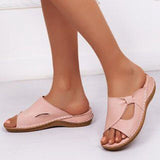 Large-Size Slippers Women's Spring And Summer New Slopes And Exterior Wearing Retro Hollow Sandals Drag Lady Casual Breathable Slippers HZ0115