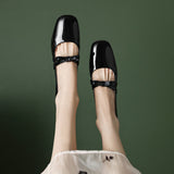 French Retro Low-Heeled Coarse Bow Mary Jane Shoes Women 2025 Spring And Autumn New Paint Skin Shallow Single Shoes HZ0115