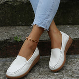 Single-Shoe Large-Size New Bean Shoes Women's 2025 Summer Round Head Flat Simple Casual Mother Shoes Lefu Shoes HZ0115