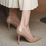 2025 Summer New Simple French Nude Pointed Flat Shoes Soft Soles Shoes Commuting Single Shoes HZ0115