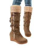 Large-Size Lady Cotton Boots After Matte Tuxedo High Boots Sleeve Slope And Snow Boots HZ0115
