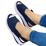 2025 Women's Shoes Large Summer New Thick-Soled Simple Women's Single Shoes Magic Stick Casual Fish Mouth Sandals Women HZ0115