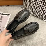 Single-Shoe Women 2025 Autumn And Winter New Chain Middle School Mother Flat Slacker Pedal Pedalle Lep Shoes HZ0115