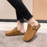 Bag Head Slippers Female Couple Softwood Tug Wish Large Size Roman Shoes Casual Half-Dragging Lazy Shoes HZ0115