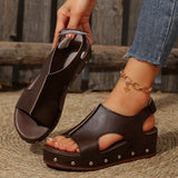 2025 New Summer Women's Thick-Sed Fish Mouth Sandals Large-Size Magic Thick-Soled Sandals HZ0115