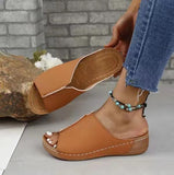 2025 New Women's Summer Slope And Thick-Bottom Slippers Large-Size Casual Fashion Simple Thick Bottom Increase HZ0115