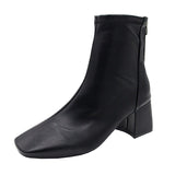 Martin Boots Women 2025 New Female Boots Winter Head Behind The Zipper Short Boots Women's Thick And Middle Boots Children HZ0115