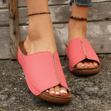 2025 New Women's Summer Slope And Thick-Bottom Slippers Large-Size Casual Fashion Simple Thick Bottom Increase HZ0115