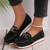 Thick-Bottomed Casual Sneakers Casual Ladies Metal Chain 2025 Summer New Large-Size Single Shoes HZ0115