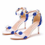 7 Cm With Light Mouth Fine Heel Sandals Bead Size Summer Sandals Wedding Dress High Heel Sandals HZ0115