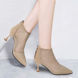 Rome Hollow Cool Boots 2025 Spring And Summer New Mesh And Short Boots Tips High Help Zipper HZ0115