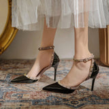Rival Bag Head Sandals Women's Summer 2025 New Design Sense Of Niche 8Cm Word Buckle With High Heels Women's Thin Heel HZ0115