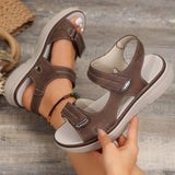 2025 New Summer Women's Shoes Large-Size Thick-Sed Casual Sandals With Magic Stickers Women's Shoes HZ0115