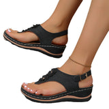 2025 New Summer Slopes Sandals Flower Clip And Beach Sandals Solid Color Large Size HZ0115
