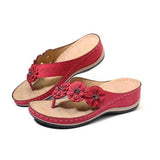 Summer New Beach Sandals Line Thick Bottom Slope And Jacket Slippers Fashion Flower Decoration Slippers HZ0115