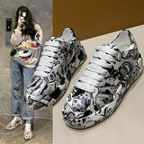 Color Old Dad Shoes Women Tide Summer Autumn New Print Graffiti Large Size Casual Single Shoes Women HZ0115