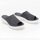 Large-Size Thick Bottom Slippers Women's 2025 Summer Flat Bottom Fish Mouth Mesh Breathable Lady Wears Trawl Eyes HZ0115