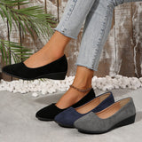 2025 New Women's Leisure Single-Shoe Large-Size Round Head Pedaling Slope Single-Shoe Bean Shoes HZ0115