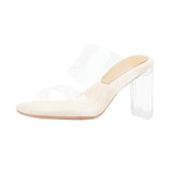 Fairy Breeze Transparent Sandals Girl Small Man Not Tired Feet High Heels On The Stingy Feeling Crystal Cool Slippers Outside Wearing Large Shoes HZ0115