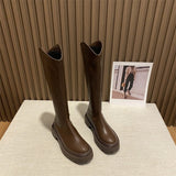 White Chelsea Boots Long Barrel Knight Boots 2025 New Martin Boots Autumn Winter Women's Shoes High-Heeled Long Boots HZ0115
