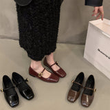 Flat Bottom Mary Jane Black Single Shoes Women's Shoes 2025 New French Red Evening Wind Gentle Mary Jane Shoes HZ0115